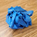 photo of blue painters tape bundled up